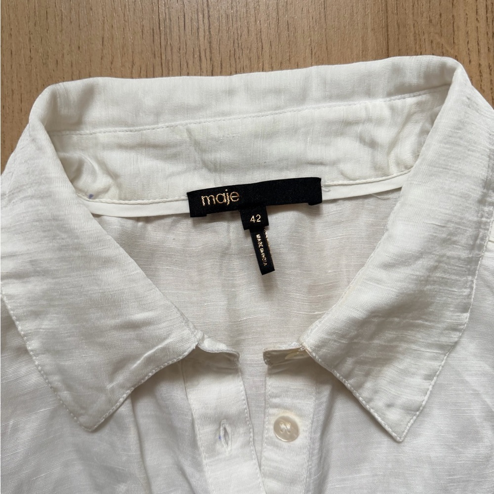 Maje White Button-Up Dress - Picture 5 of 6